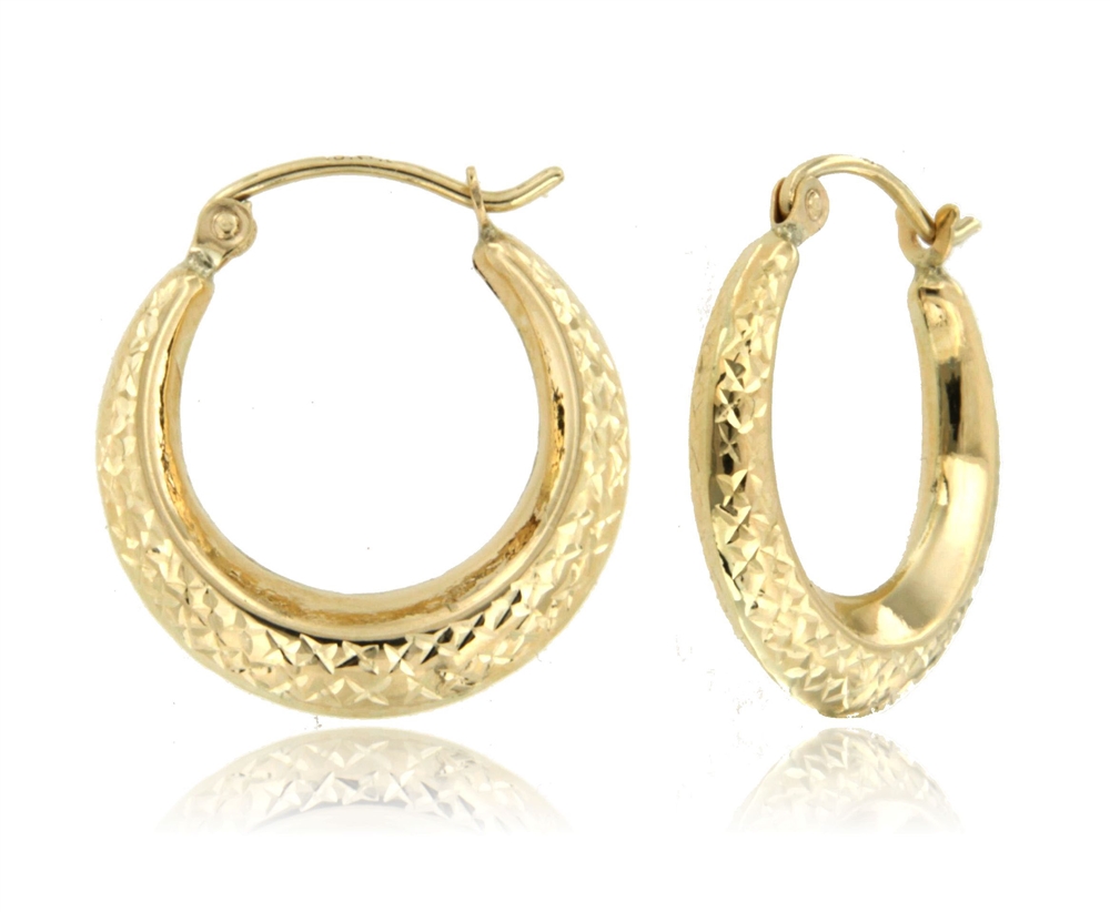 10k Yellow SuperLight Stamped Earring